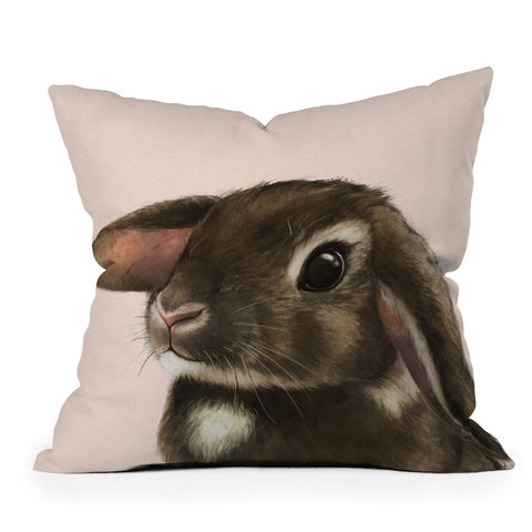 Laura Graves baby bunny Outdoor Throw Pillow