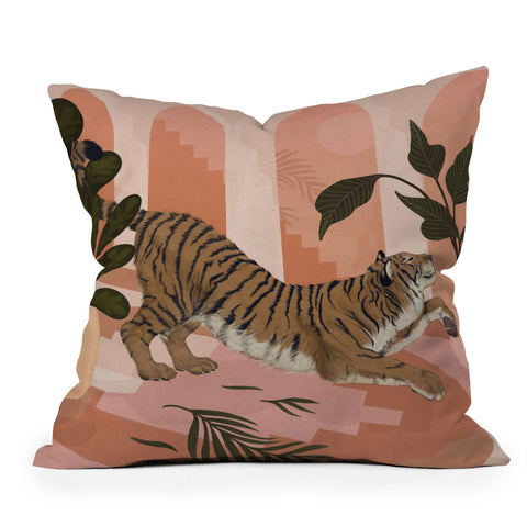 Laura Graves Easy Tiger Outdoor Throw Pillow