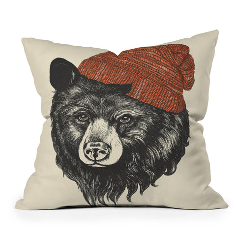 Laura Graves the bear Outdoor Throw Pillow