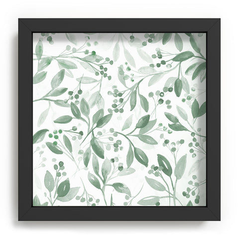 Laura Trevey Berries and Leaves Mint Recessed Framing Square