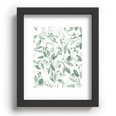 Laura Trevey Berries and Leaves Mint Recessed Framing Rectangle