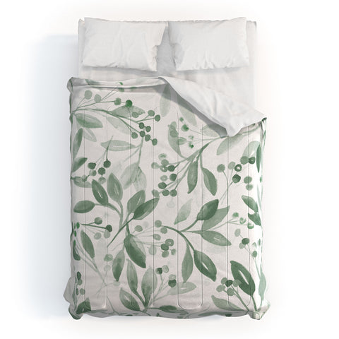 Laura Trevey Berries and Leaves Mint Comforter