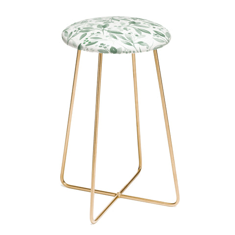 Laura Trevey Berries and Leaves Mint Counter Stool