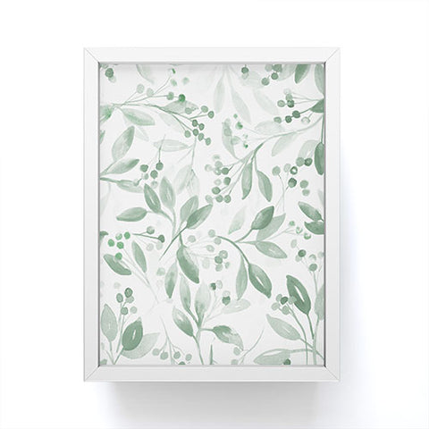 Laura Trevey Berries and Leaves Mint Framed Mini Art Print
