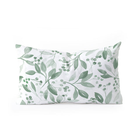 Laura Trevey Berries and Leaves Mint Oblong Throw Pillow