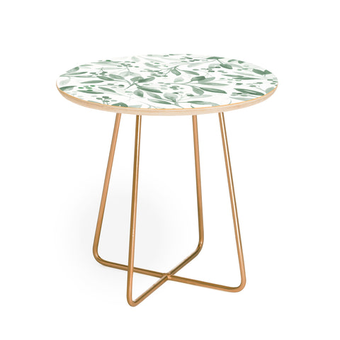 Laura Trevey Berries and Leaves Mint Round Side Table