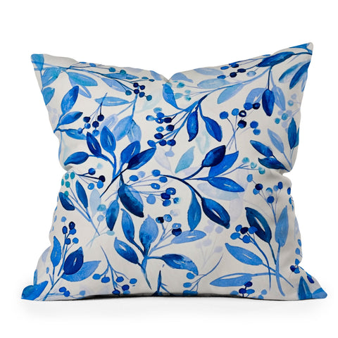 Laura Trevey Berries and Leaves Throw Pillow