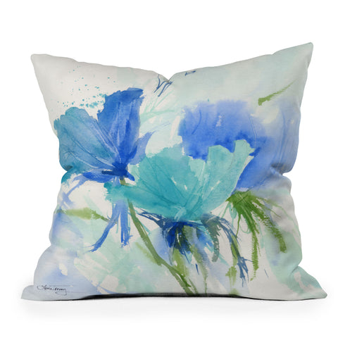 Laura Trevey Blue as the Sea II Outdoor Throw Pillow