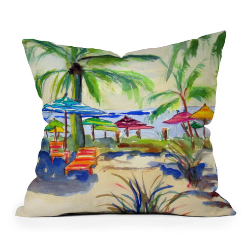 Laura Trevey Caribbean Time Outdoor Throw Pillow