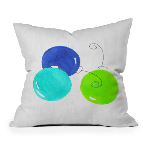 Laura Trevey JOY in Blue Green Outdoor Throw Pillow