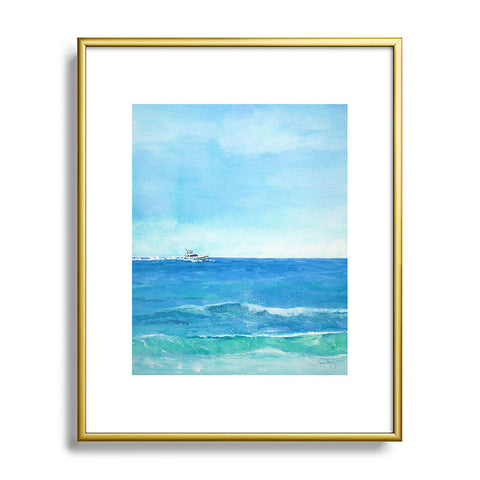 Laura Trevey Ocean Blue Seascape Metal Framed Art Print