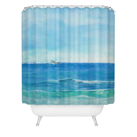Laura Trevey Ocean Blue Seascape Shower Curtain