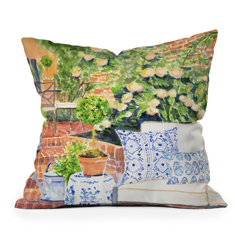 Laura Trevey On The Terrace Outdoor Throw Pillow