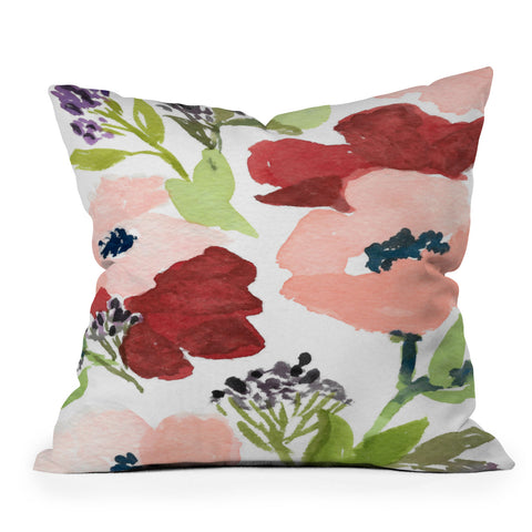 Laura Trevey Pink Poppies Outdoor Throw Pillow