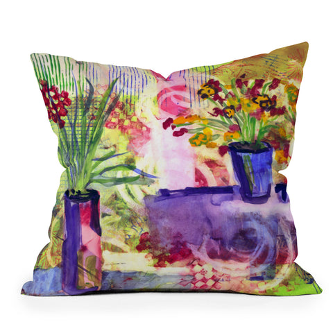 Laura Trevey Purple And Lime Outdoor Throw Pillow