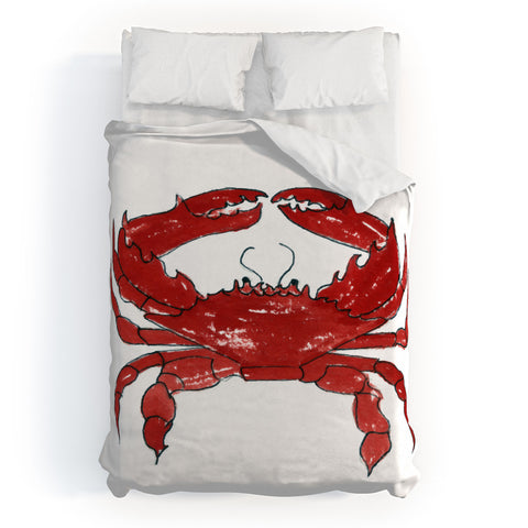 Laura Trevey Red Crab Duvet Cover