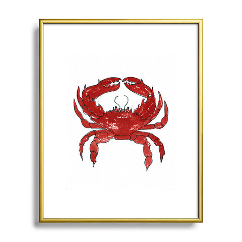 Laura Trevey Red Crab Metal Framed Art Print