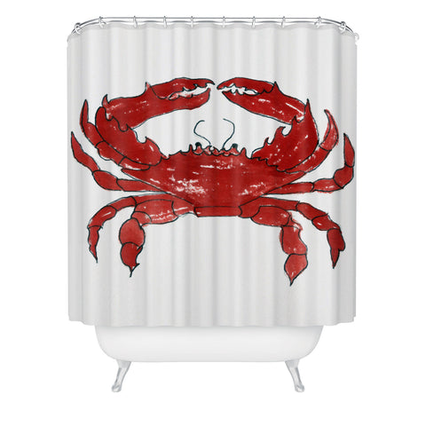 Laura Trevey Red Crab Shower Curtain