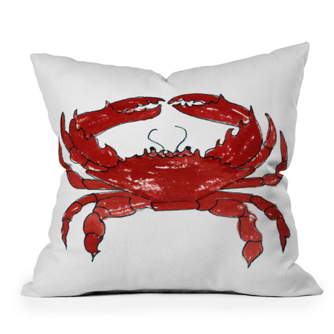 Laura Trevey Red Crab Outdoor Throw Pillow