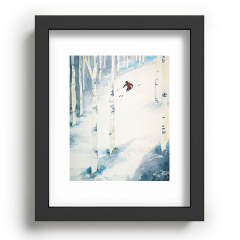 Laura Trevey Snow Skiing Recessed Framing Rectangle