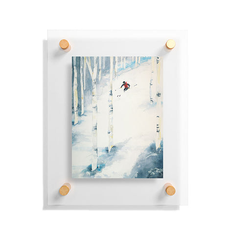 Laura Trevey Snow Skiing Floating Acrylic Print