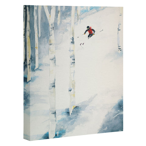 Laura Trevey Snow Skiing Art Canvas
