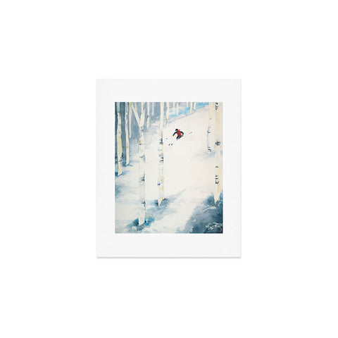 Laura Trevey Snow Skiing Art Print