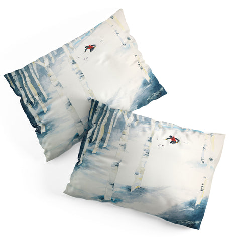 Laura Trevey Snow Skiing Pillow Shams