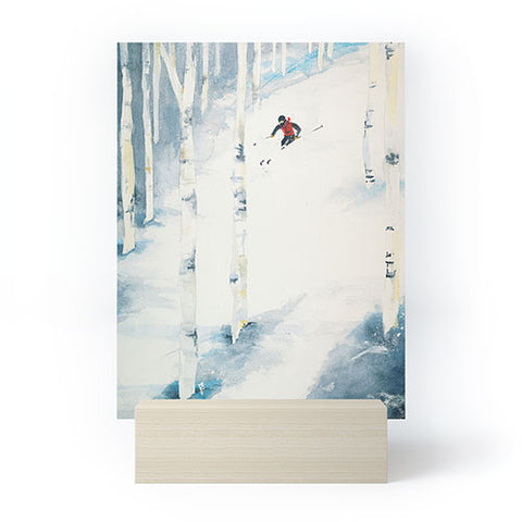 Laura Trevey Snow Skiing Mini Art Print