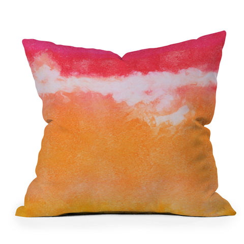Laura Trevey Tangerine Tie Dye Outdoor Throw Pillow