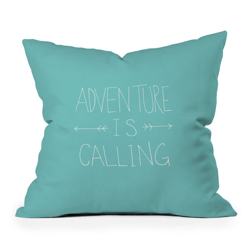 Leah Flores Adventure Typography Outdoor Throw Pillow
