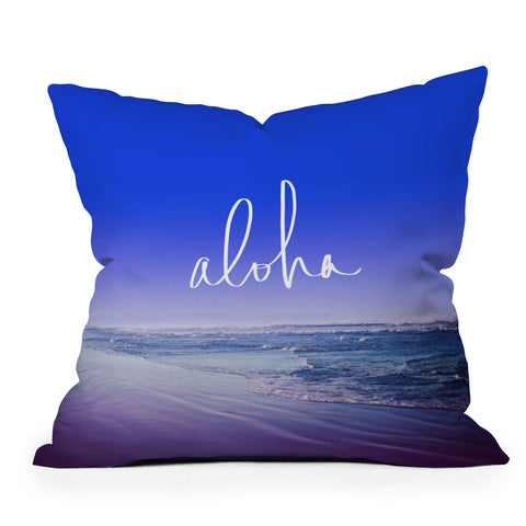 Leah Flores Aloha Beach Outdoor Throw Pillow