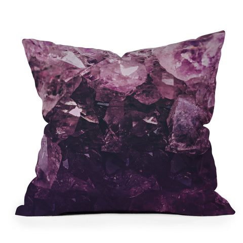 Leah Flores Amethyst Gemstone Outdoor Throw Pillow