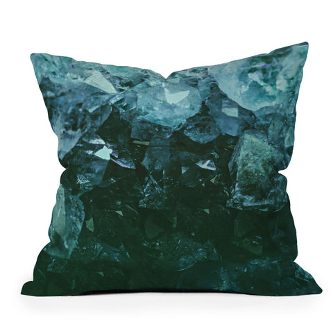 Leah Flores Aquamarine Gemstone Outdoor Throw Pillow