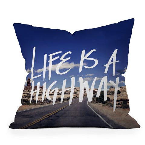 Leah Flores Life Is A Highway Outdoor Throw Pillow