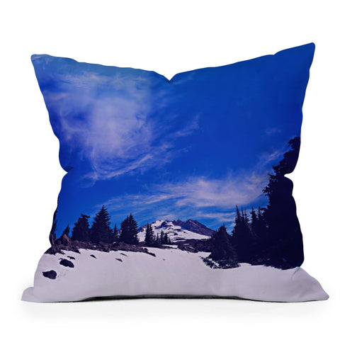 Leah Flores Mt Hood Outdoor Throw Pillow