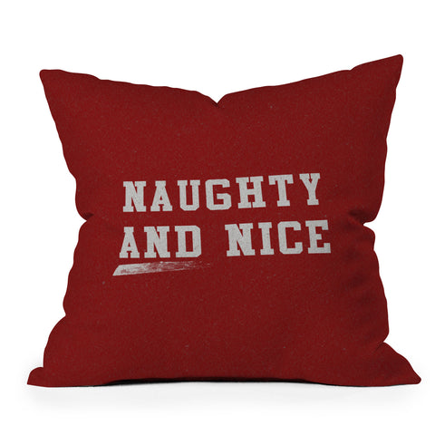 Leah Flores Naughty and Nice Outdoor Throw Pillow