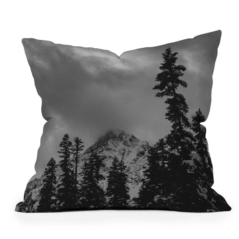 Leah Flores North Cascade Mountain Blizzard Outdoor Throw Pillow