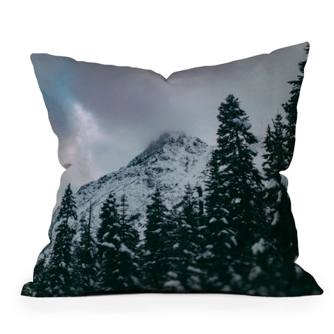 Leah Flores North Cascade Winter Outdoor Throw Pillow