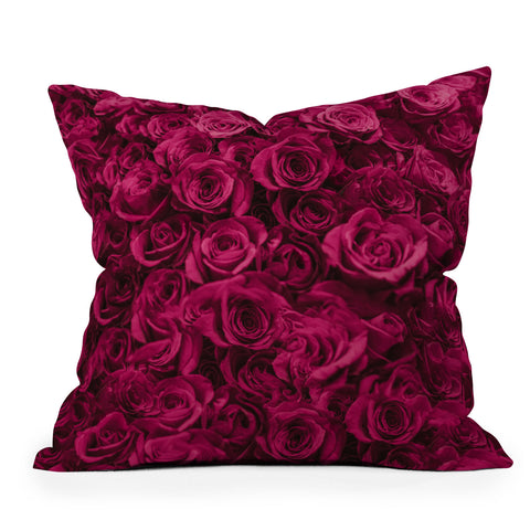 Leah Flores Pretty Pink Roses Outdoor Throw Pillow