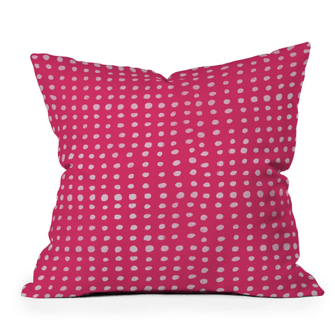 Leah Flores Rose Scribble Dots Outdoor Throw Pillow