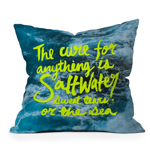 Leah Flores Saltwater Cure Outdoor Throw Pillow