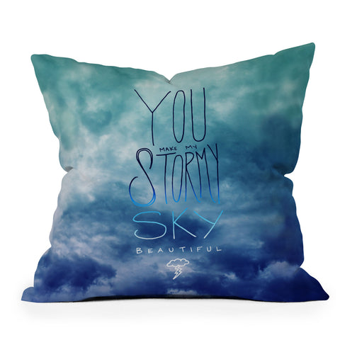 Leah Flores Stormy Sky Outdoor Throw Pillow