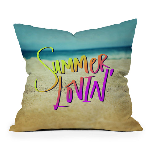 Leah Flores Summer Lovin Beach Outdoor Throw Pillow