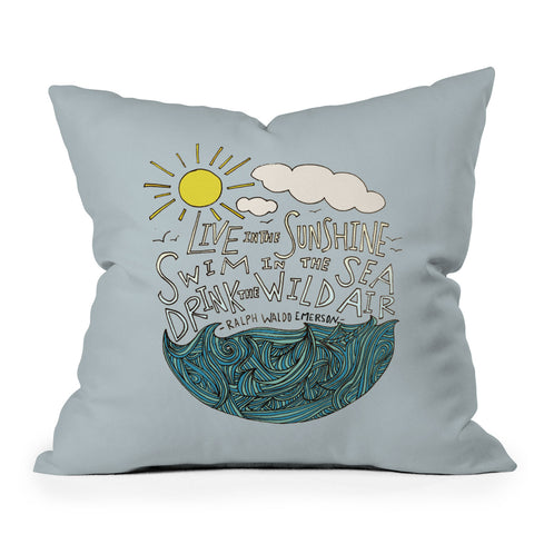 Leah Flores Sunshine Sea Air Outdoor Throw Pillow