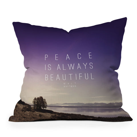 Leah Flores Whitman Peace Outdoor Throw Pillow