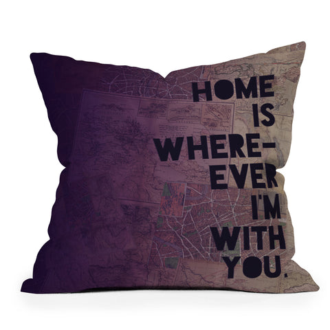 Leah Flores With You Outdoor Throw Pillow
