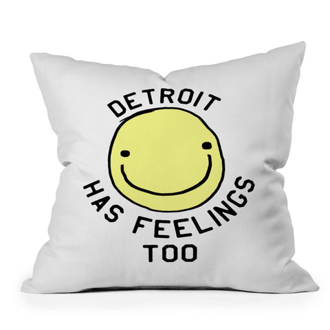 Leeana Benson Detroit Has Feelings Too Outdoor Throw Pillow