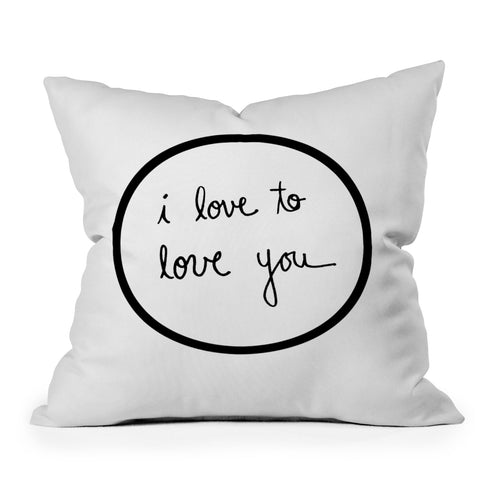 Leeana Benson I Love To Love You Outdoor Throw Pillow