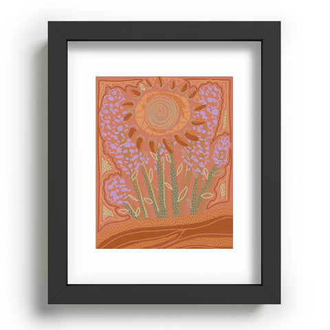 Leeya Makes Noise Fields of Burnt Sienna and Lavender Recessed Framing Rectangle